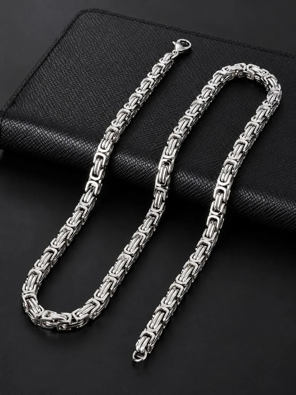Stainless Steel Byzantine Chain Necklace